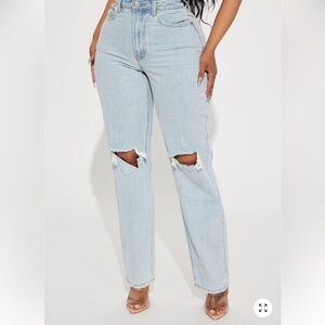 Light Blue Distressed Women's Jeans